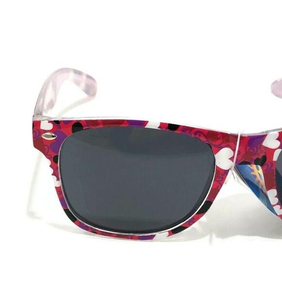Pink Heart Print Sunglasses UV400 Retro NEW NWT - Picture 1 of 5
